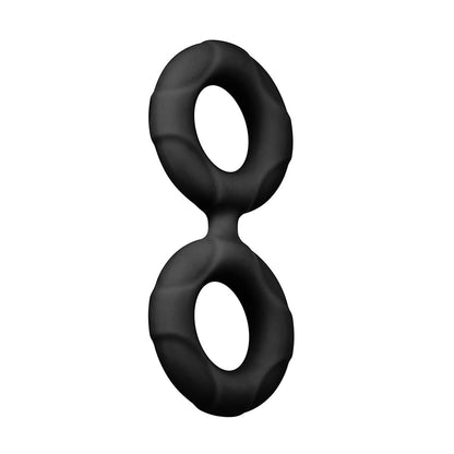 FORTO F-81 LIQUID SILICONE COCK & BALL DOUBLE RING SMALL BLACK