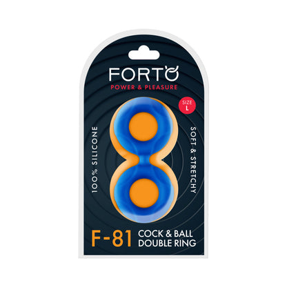 FORTO - F-81 LIQUID SILICONE COCK & BALL DOUBLE RING LARGE BLUE