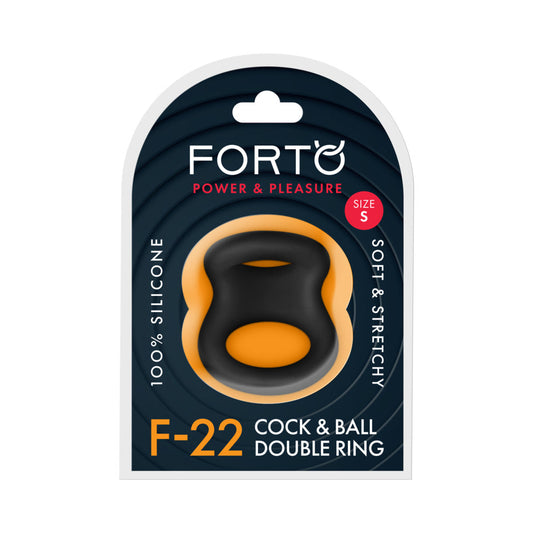 FORTO - F-22 LIQUID SILICONE COCK & BALL D-RING SMALL BLACK