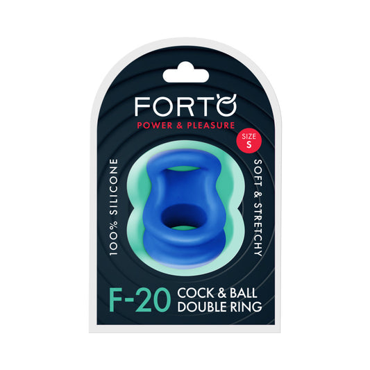 FORTO - F-20 LIQUID SILICONE COCKRING & BALL STRETCHER SMALL BLUE