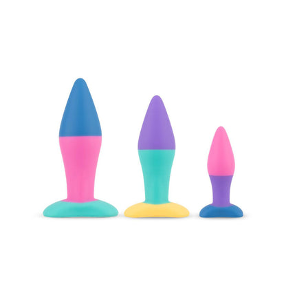 EDC WHOLESALE - PMV20 KODA 3-PIECE BUTT PLUG SET MULTICOLOR