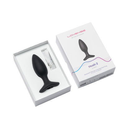 LOVENSE HUSH 2 BLUETOOTH REMOTE-CONTROLLED VIBRATING BUTT PLUG SMALL 1.5 IN.
