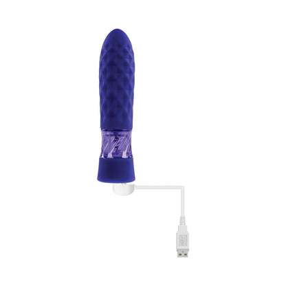 EVOLVED RAVER LIGHT-UP RECHARGEABLE SILICONE BULLET VIBRATOR PURPLE