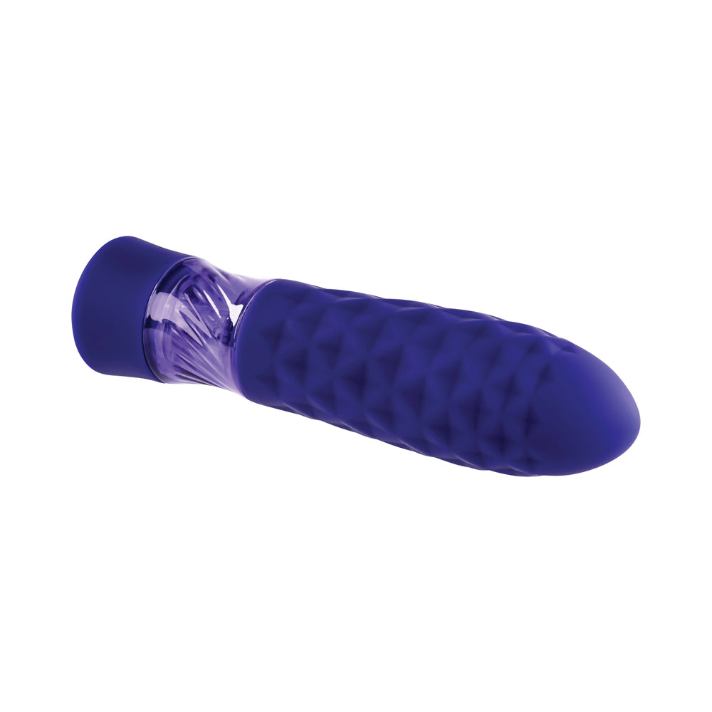 EVOLVED RAVER LIGHT-UP RECHARGEABLE SILICONE BULLET VIBRATOR PURPLE