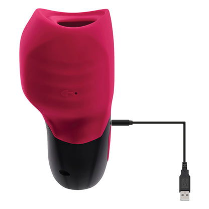 GENDER X - BODY KISSES RECHARGEABLE VIBRATING SILICONE SUCTION MASSAGER RED