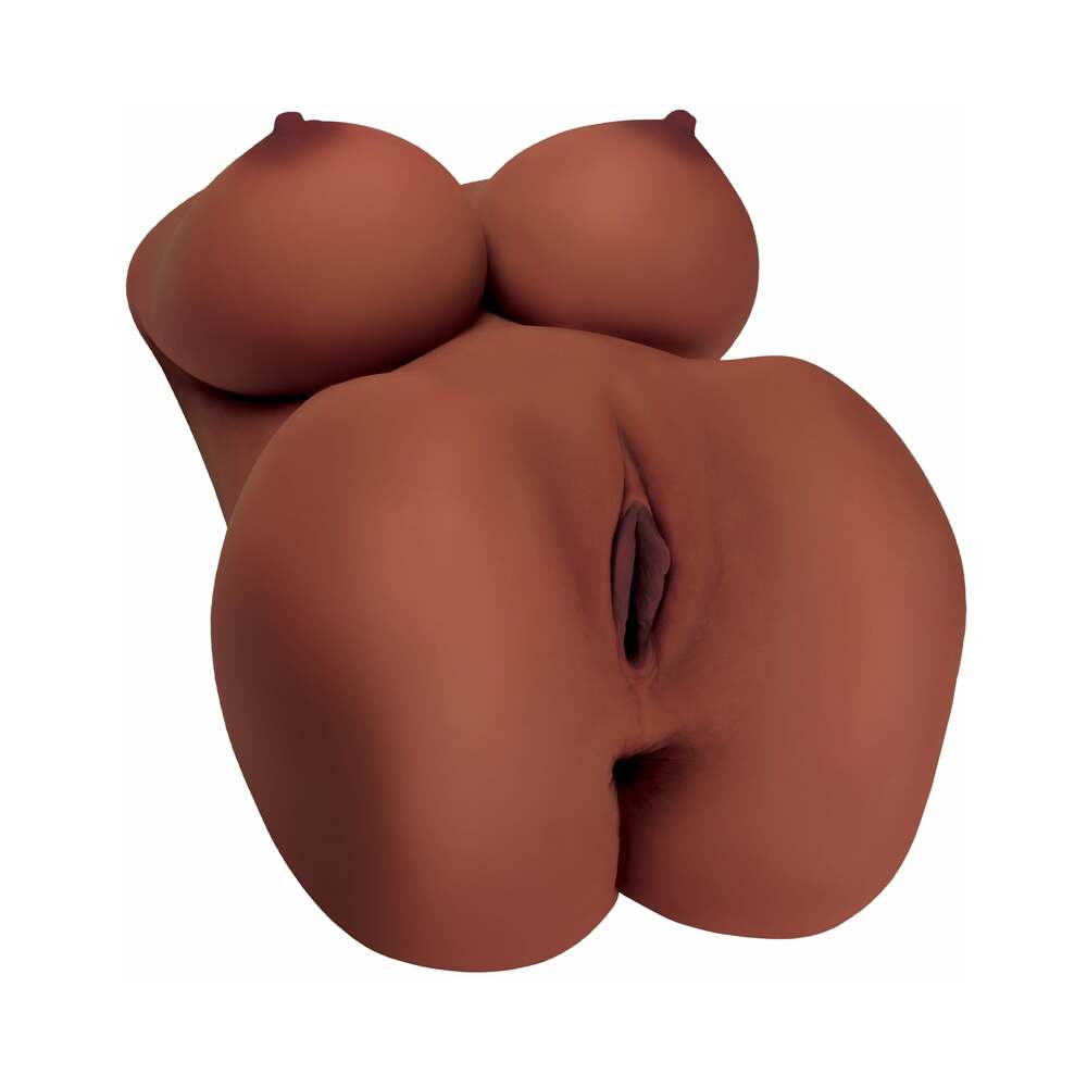 PDX PLUS EZ BANG TORSO DUAL ENTRY MASTURBATOR BROWN