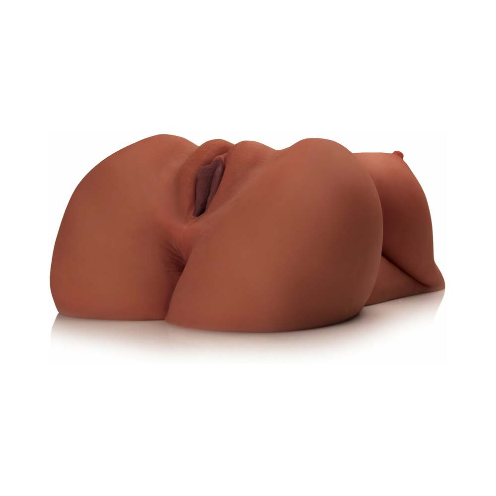 PDX PLUS EZ BANG TORSO DUAL ENTRY MASTURBATOR BROWN