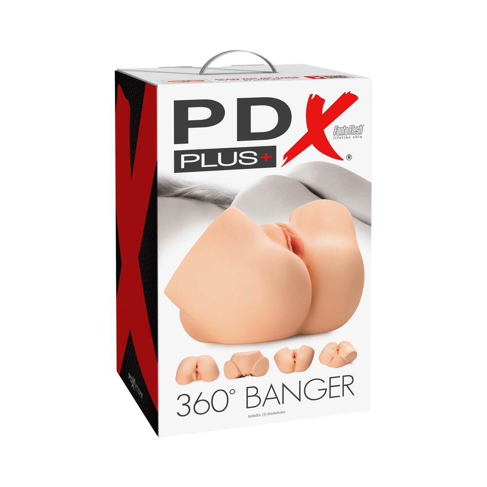 PDX BRANDS - PDX PLUS 360º BANGER DUAL ENTRY MASTURBATOR BEIGE