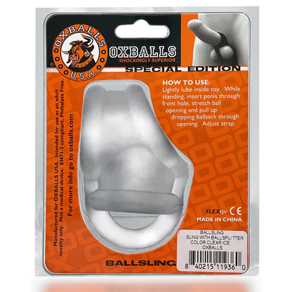 OXBALLS - BALLSLING BALL-SPLIT-SLING CLEAR ICE