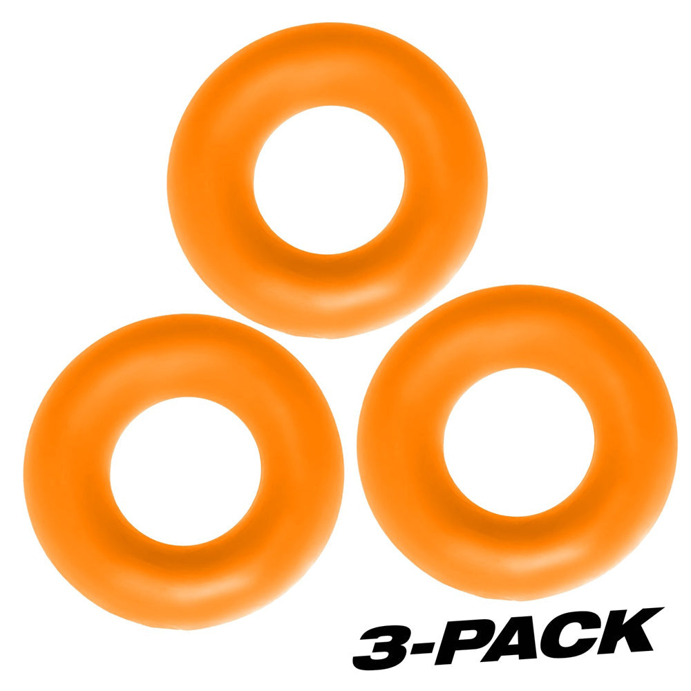 OXBALLS - FAT WILLY 3-PACK JUMBO COCKRINGS ORANGE