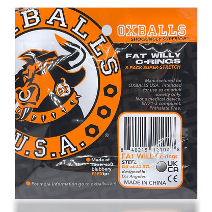 OXBALLS FAT WILLY 3-PACK JUMBO COCKRINGS ORANGE