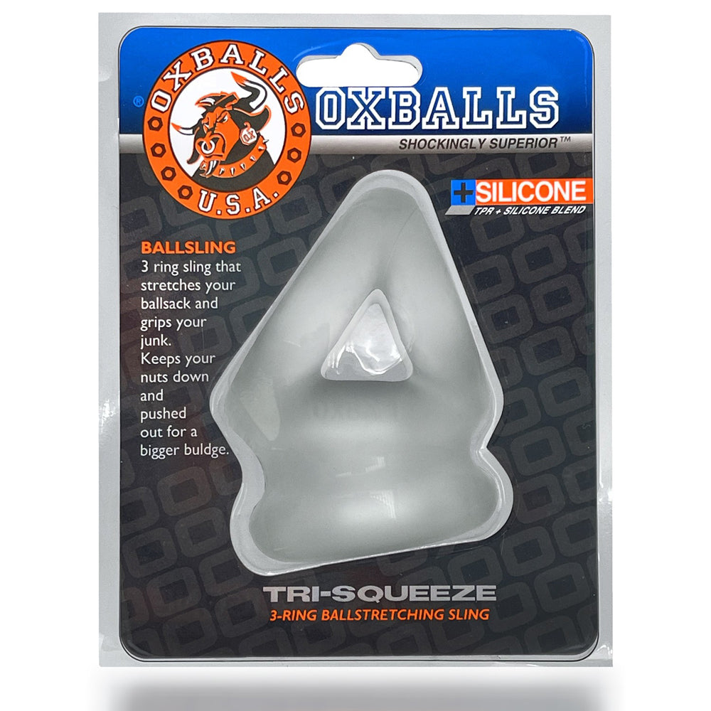 OXBALLS TRI-SQUEEZE COCKSLING AND BALLSTRETCHER CLEAR ICE