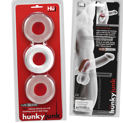 HUNKYJUNK HUJ3 C-RING 3-PACK WHITE ICE