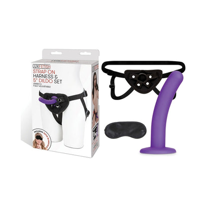 LUX FETISH STRAP-ON HARNESS & 5 IN. DILDO SET