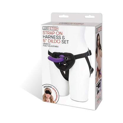 LUX FETISH STRAP-ON HARNESS & 5 IN. DILDO SET