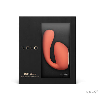 LELO IDA WAVE RECHARGEABLE DUAL STIMULATOR CORAL RED