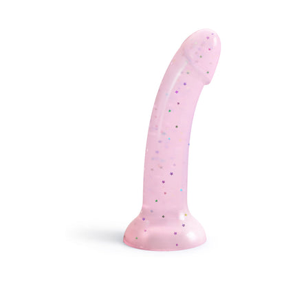 LOVELY PLANET - LOVE TO LOVE DILDOLLS STARLIGHT 6 IN. SILICONE DILDO WITH MULTICOLOR STAR GLITTER PINK