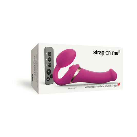 STRAP-ON-ME MULTI ORGASM BENDABLE STRAPLESS STRAP-ON FUCHSIA MEDIUM