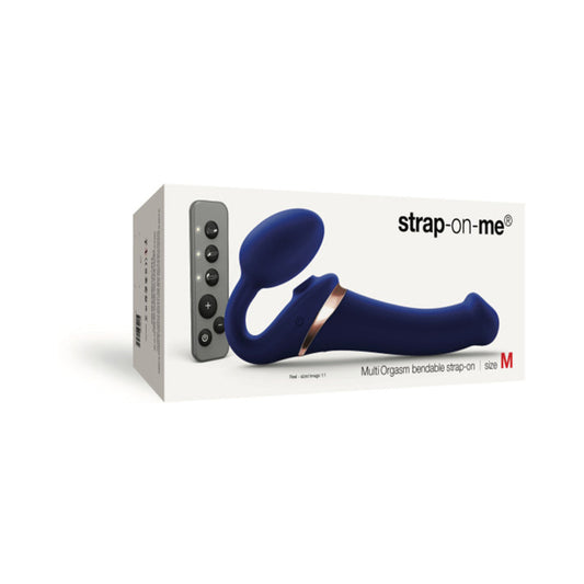 STRAP-ON-ME MULTI ORGASM BENDABLE STRAPLESS STRAP-ON NIGHT BLUE MEDIUM