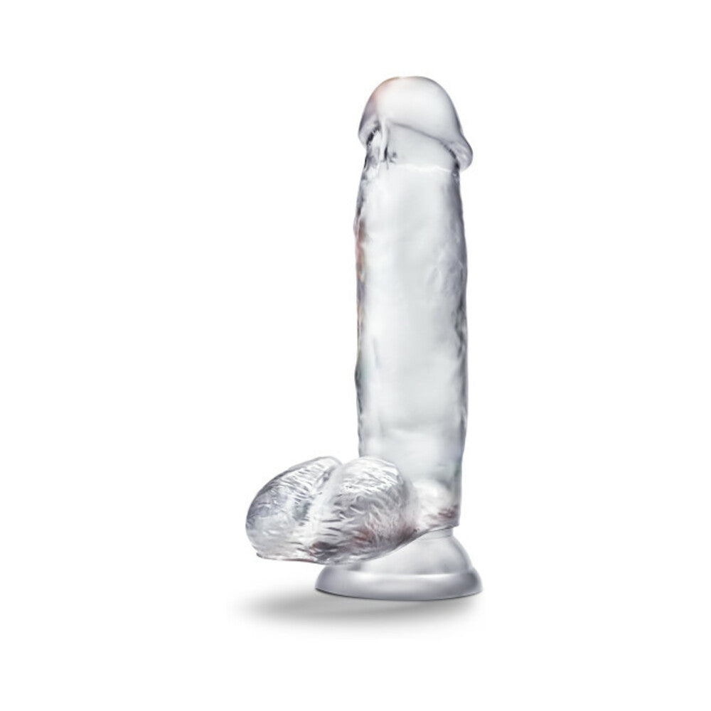 COLORETE - DILDO B YOURS DIAMOND GLEAM DE 7 PULGADAS CON TESTÍCULOS TRANSPARENTES