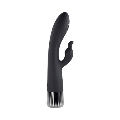 EVOLVED HEAT UP & CHILL RECHARGEABLE HEATING/COOLING SILICONE RABBIT VIBRATOR BLACK