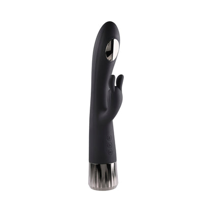 EVOLVED HEAT UP & CHILL RECHARGEABLE HEATING/COOLING SILICONE RABBIT VIBRATOR BLACK