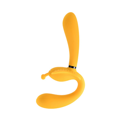 EVOLVED - MONARCH RECHARGEABLE SILICONE MULTIFUNCTION VIBRATING STRAPLESS STRAP-ON YELLOW