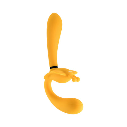EVOLVED - MONARCH RECHARGEABLE SILICONE MULTIFUNCTION VIBRATING STRAPLESS STRAP-ON YELLOW