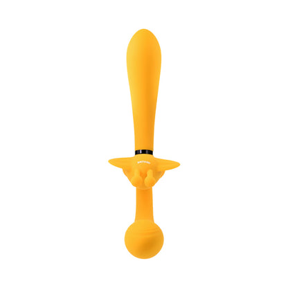 EVOLVED - MONARCH RECHARGEABLE SILICONE MULTIFUNCTION VIBRATING STRAPLESS STRAP-ON YELLOW