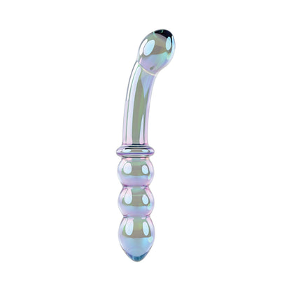 GENDER X LUSTROUS GALAXY WAND 7.3 IN. DUAL-ENDED GLASS DILDO MULTI-COLOR