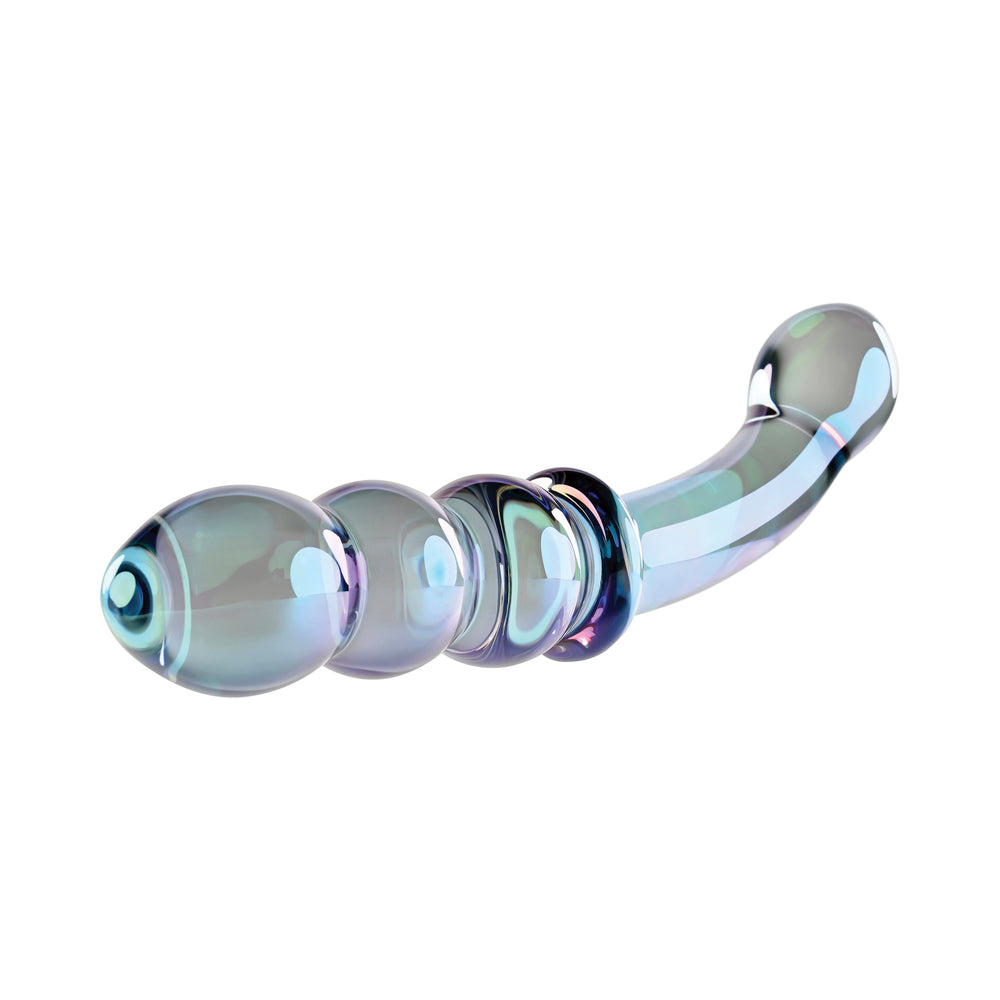 GENDER X LUSTROUS GALAXY WAND 7.3 IN. DUAL-ENDED GLASS DILDO MULTI-COLOR