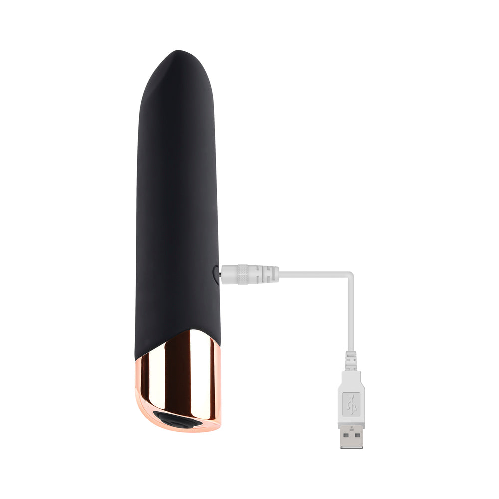 GENDER X THE GOLD STANDARD RECHARGEABLE SILICONE BULLET VIBRATOR BLACK/GOLD