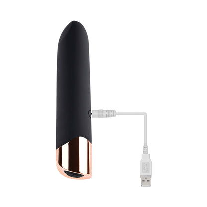 GENDER X THE GOLD STANDARD RECHARGEABLE SILICONE BULLET VIBRATOR BLACK/GOLD