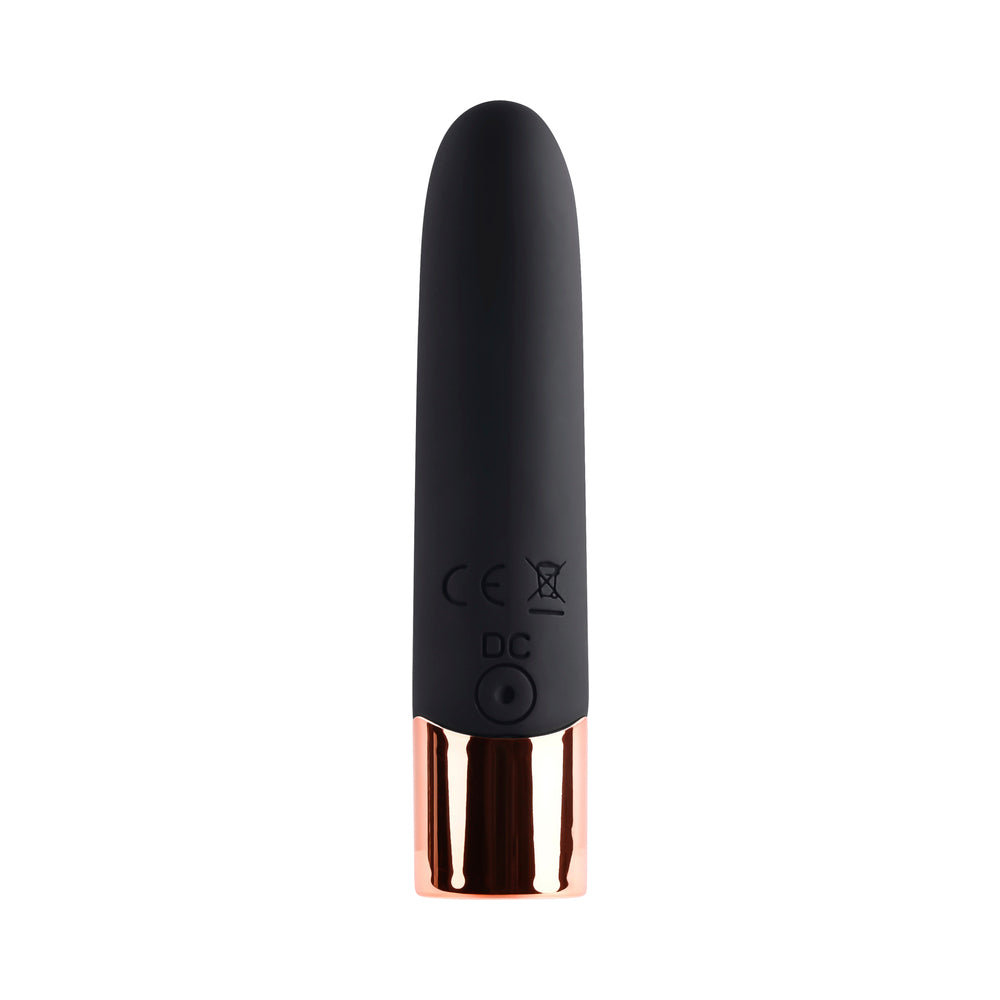 GENDER X THE GOLD STANDARD RECHARGEABLE SILICONE BULLET VIBRATOR BLACK/GOLD