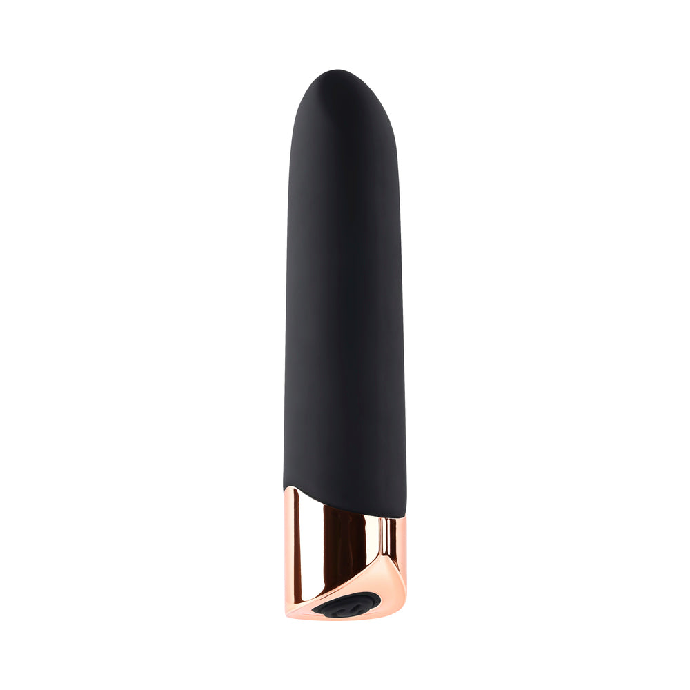 GENDER X THE GOLD STANDARD RECHARGEABLE SILICONE BULLET VIBRATOR BLACK/GOLD
