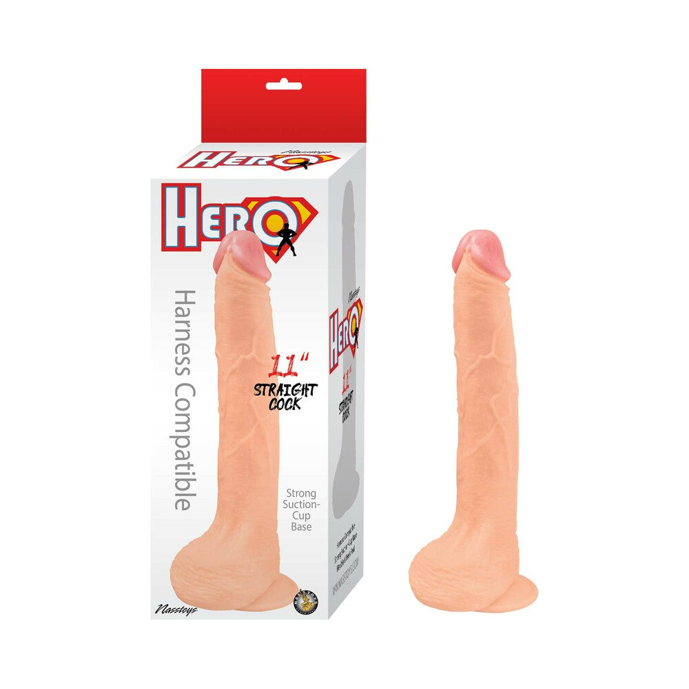 HERO STRAIGHT COCK 11 IN. WHITE