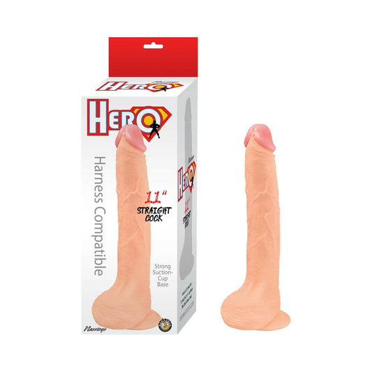 HERO STRAIGHT COCK 11 IN. WHITE