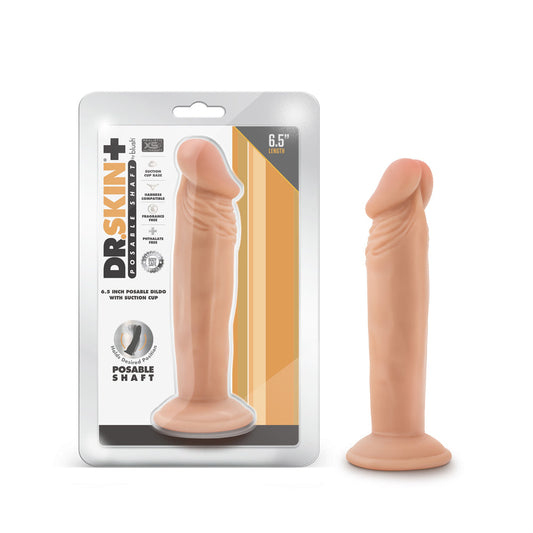 BLUSH - DR. SKIN PLUS REALISTIC 6 IN. TRIPLE DENSITY POSABLE DILDO BEIGE