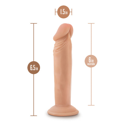 DR. SKIN PLUS REALISTIC 6 IN. TRIPLE DENSITY POSABLE DILDO BEIGE