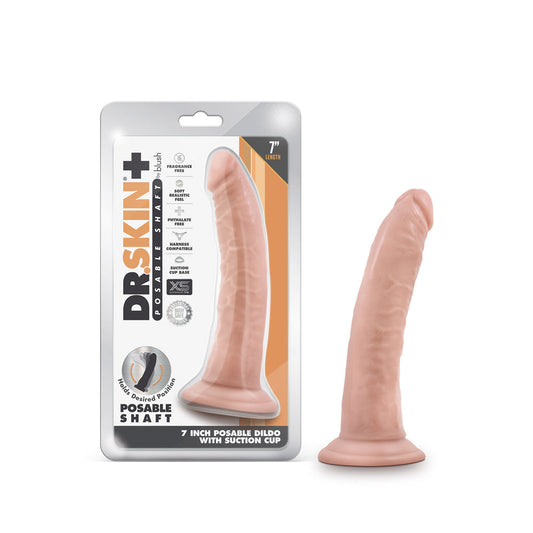 BLUSH - DR. SKIN REALISTIC 7 IN. TRIPLE DENSITY POSABLE DILDO