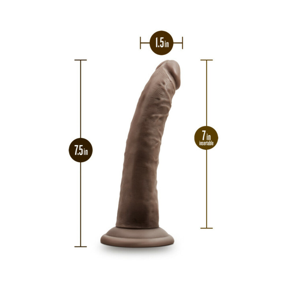 DR. SKIN PLUS REALISTIC 7 IN. TRIPLE DENSITY POSABLE DILDO BROWN