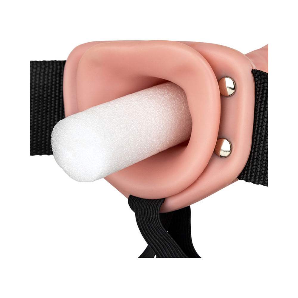 REALROCK REALISTIC 6 IN. HOLLOW STRAP-ON BEIGE