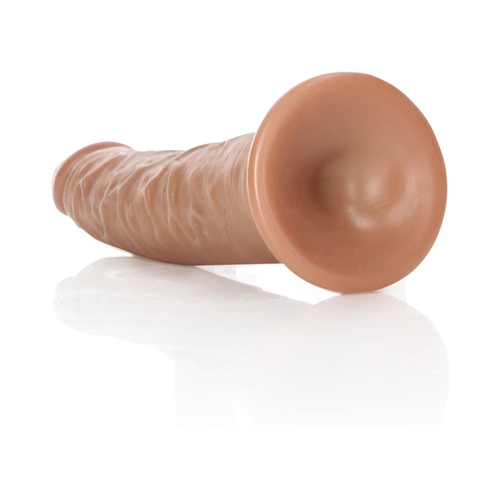 REALROCK REALISTIC 6 IN. SLIM DILDO WITH SUCTION CUP TAN