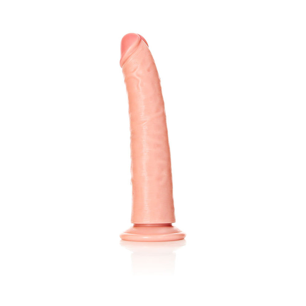 SHOTS - REALROCK REALISTIC 7 IN. SLIM DILDO WITH SUCTION CUP TAN