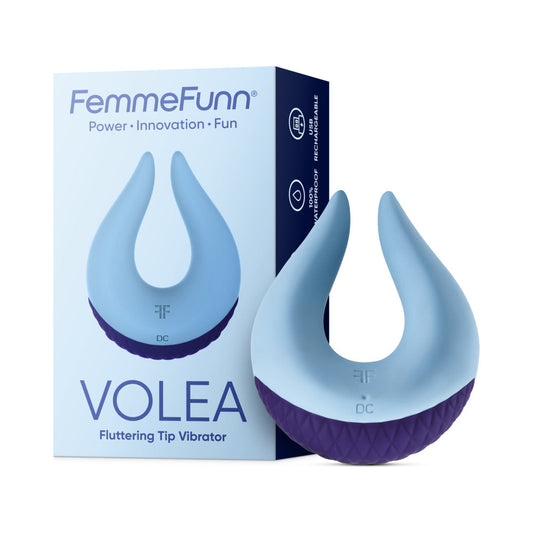 FEMMEFUNN - VOLEA RECHARGEABLE SILICONE FLUTTERING TIP VIBRATOR LIGHT BLUE
