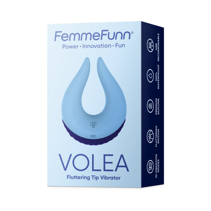 FEMMEFUNN VOLEA RECHARGEABLE SILICONE FLUTTERING TIP VIBRATOR LIGHT BLUE