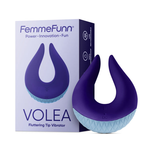 FEMMEFUNN - VOLEA RECHARGEABLE SILICONE FLUTTERING TIP VIBRATOR DARK PURPLE