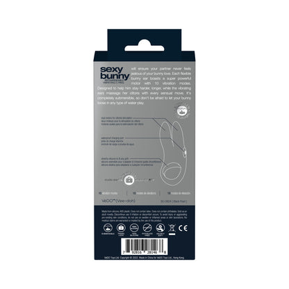 VEDO SEXY BUNNY RECHARGEABLE VIBRATING C-RING BLACK PEARL