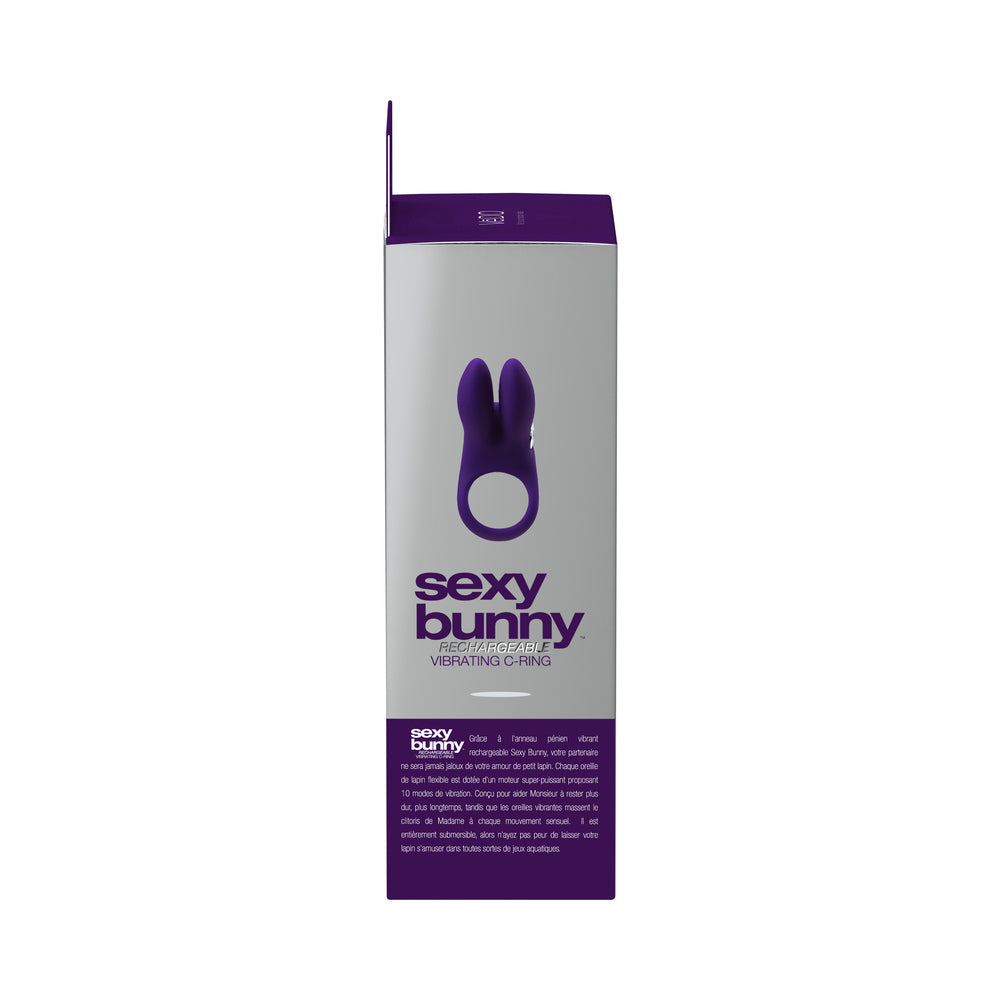 VEDO SEXY BUNNY RECHARGEABLE VIBRATING C-RING DEEP PURPLE