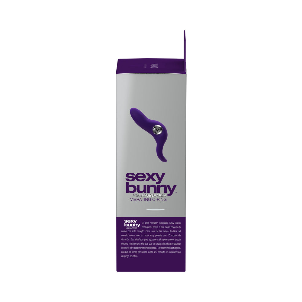VEDO SEXY BUNNY RECHARGEABLE VIBRATING C-RING DEEP PURPLE